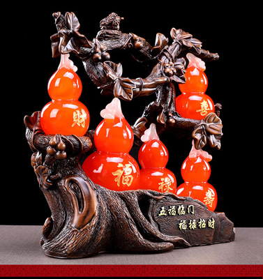 湯河店樹(shù)脂仿玉工藝品 招財(cái)葫蘆擺件，點(diǎn)綴家居新風(fēng)尚