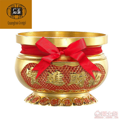 廣化工藝品廠 4寸5寸6寸無(wú)耳香爐，銅錢(qián)紋飾招財(cái)進(jìn)寶