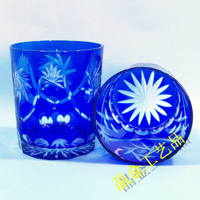 滁州晶金工藝品 廠家直銷現(xiàn)代時尚歐式高檔彩色刻花水晶杯